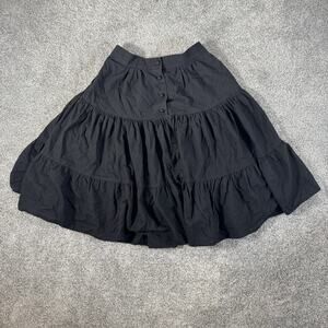Vintage 80s 90s Skirt M Tiered Gothic Prairie Ranch Dark Cottagecore Lagenlook